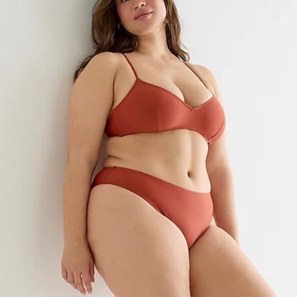 🆕 J. Crew High Rise Cheeky Bikini Bottoms in Color Rust 2X NWT - Picture 1 of 11